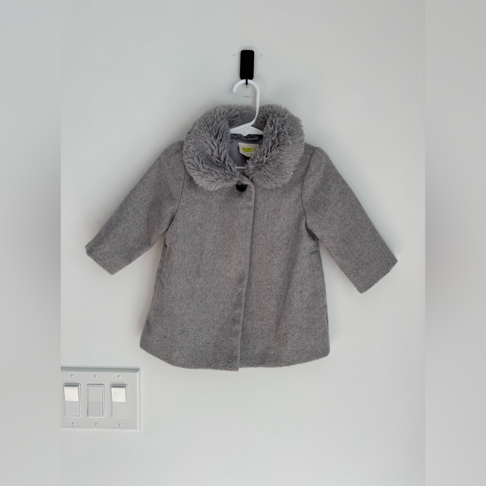 Crazy 8 Girls'‎ Toddler Grey Peacoat, 12-18 mo NEW